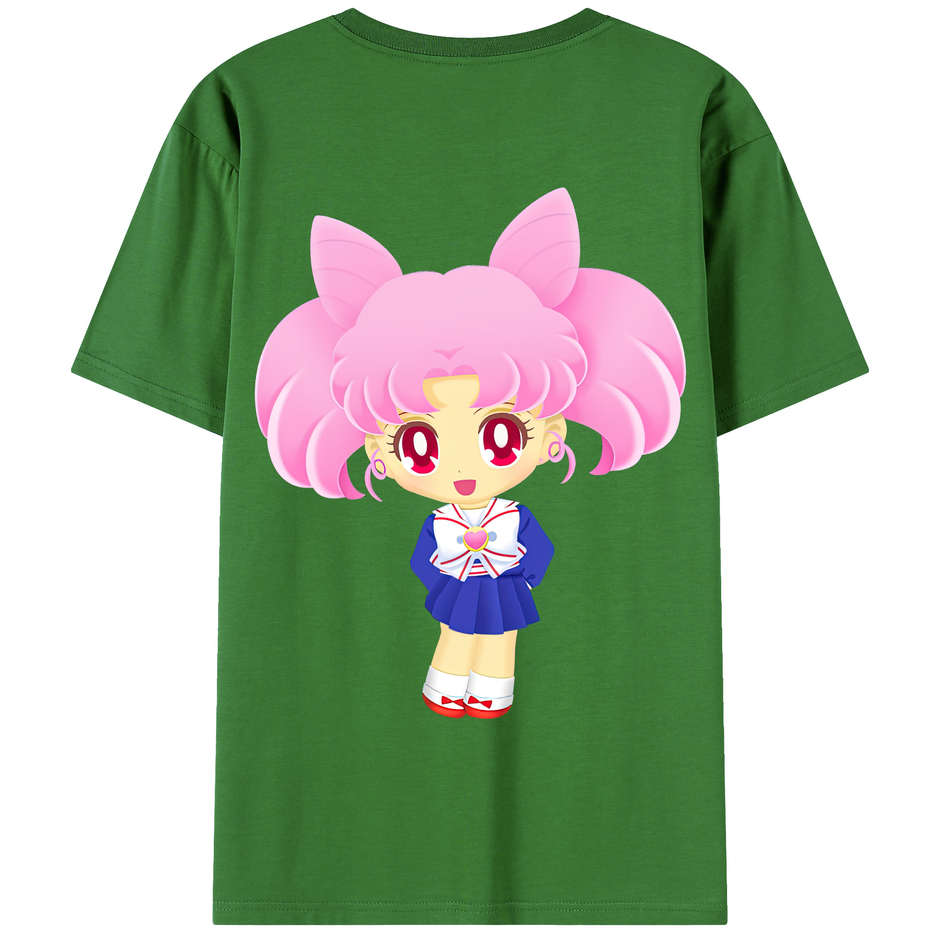 （画像用） 美少女戦士セーラームーン ちびうさ Sailor Moon Chibiusa Tsukino Usagi Small Lady Serenity レディース半袖Tシャツ(バックプリント)